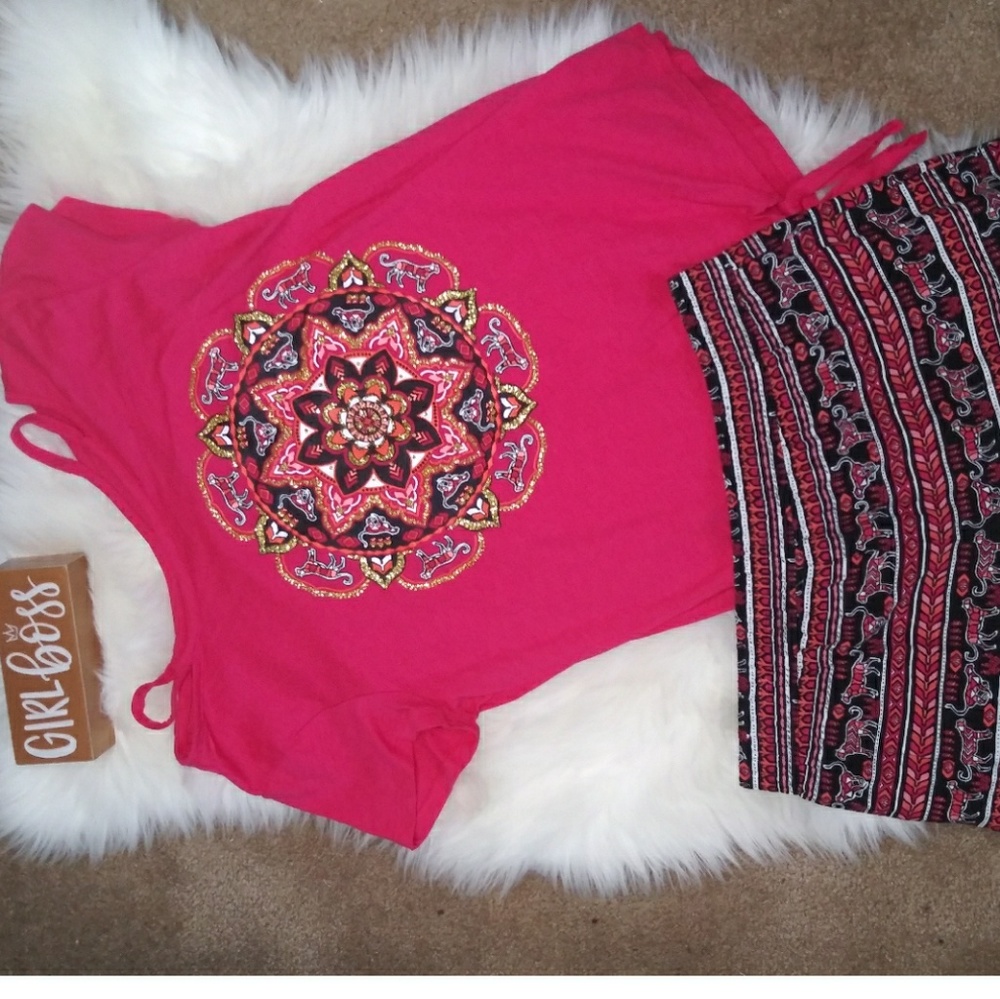 2pc Justice tribal shirt and short set
